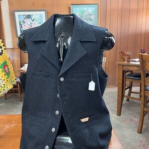 Black Formal Vest with Lapel Collar